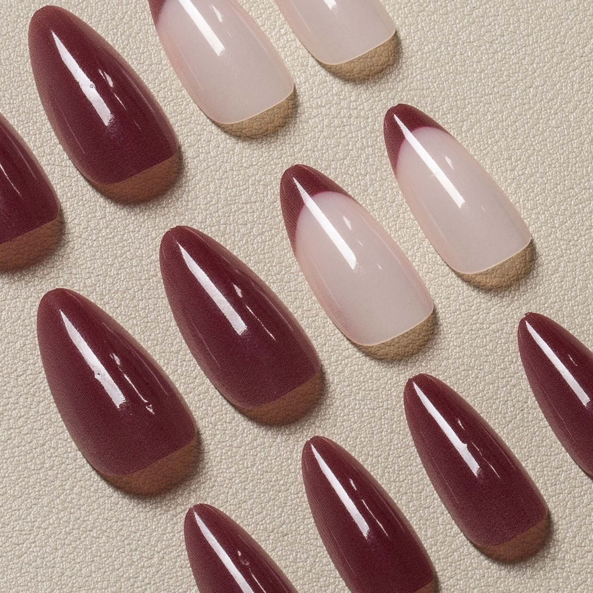 Press-On Nail Set Ombre & Leopard Reusable Fit