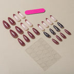 Press-On Nail Set Ombre & Leopard Reusable Fit