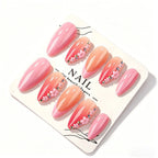 Press-On Nail Set Ombre & Mixed Shapes Long-Lasting