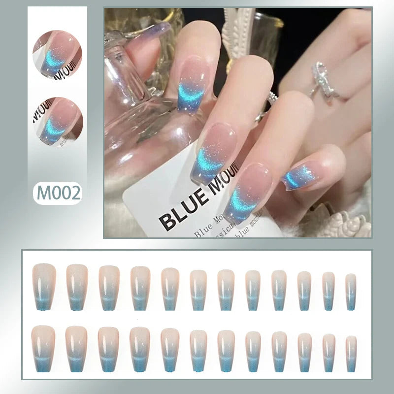 Press-On Nail Set Ombre Reusable & Tool-Free