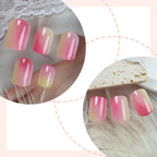 Press-On Nail Set Ombre Self-Adhesive Reusable