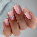 Press-On Nail Set Ombre & Sparkle Durable Adhesive 24-Piece