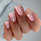 Press-On Nail Set Ombre & Sparkle Durable Adhesive 24-Piece
