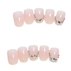 Press-On Nail Set Ombre & Sparkle Durable Adhesive 24-Piece