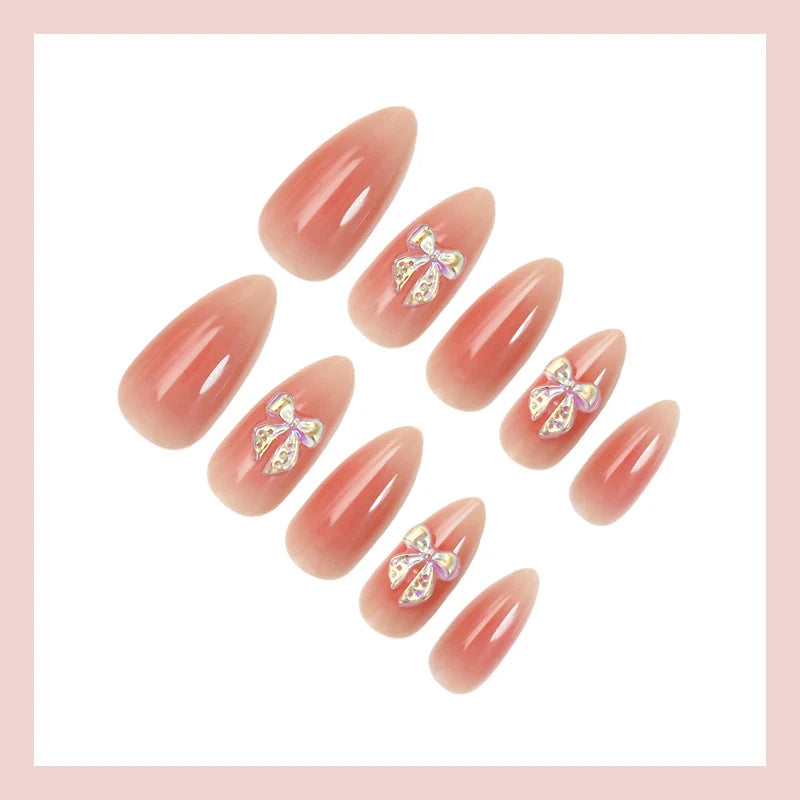 Press-On Nail Set Ombre Sparkling Hypoallergenic