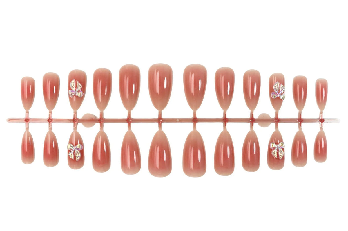 Press-On Nail Set Ombre Sparkling Hypoallergenic