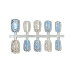 Press-On Nail Set Ornate Floral Shimmer Long-Lasting Wear