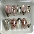 Press-On Nail Set Ornate Rhinestone Reusable