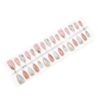 Press-On Nail Set Ornate Rhinestone Reusable