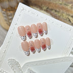 Press-On Nail Set Oval Floral & Polka Dot Long-Lasting