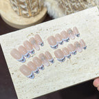 Press-On Nail Set Oval Rhinestone Accents Easy Application