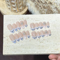 Press-On Nail Set Oval Rhinestone Accents Easy Application
