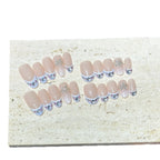 Press-On Nail Set Oval Rhinestone Accents Easy Application