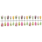 Press-On Nail Set Peach Branch Floral Long-Lasting