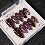 Press-On Nail Set Pearl Accent Easy Application