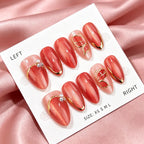 Press-On Nail Set Pearl Accent Glossy Peel & Stick Long-Lasting