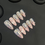 Press-On Nail Set Pearl Accents Reusable Set of 10