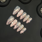 Press-On Nail Set Pearl Accents Reusable Set of 10