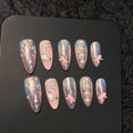 Press-On Nail Set Pearl Accents Reusable Set of 10