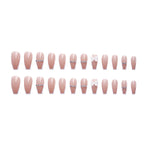 Press-On Nail Set Pearl & Bow Embellished Easy Application