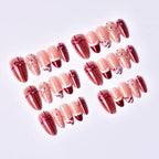 Press-On Nail Set Pearl & Bow Embellished Peel And Stick