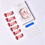 Press-On Nail Set Pearl & Bow Embellished Peel And Stick