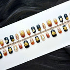 Press-On Nail Set Pearl-Embellished Floral & Geometric Reusable