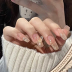 Press-On Nail Set Pearl & Gem Embellished Salon-Quality
