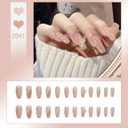 Press-On Nail Set Pearl & Gem Embellished Salon-Quality