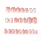 Press-On Nail Set Pearl & Glitter Easy Application