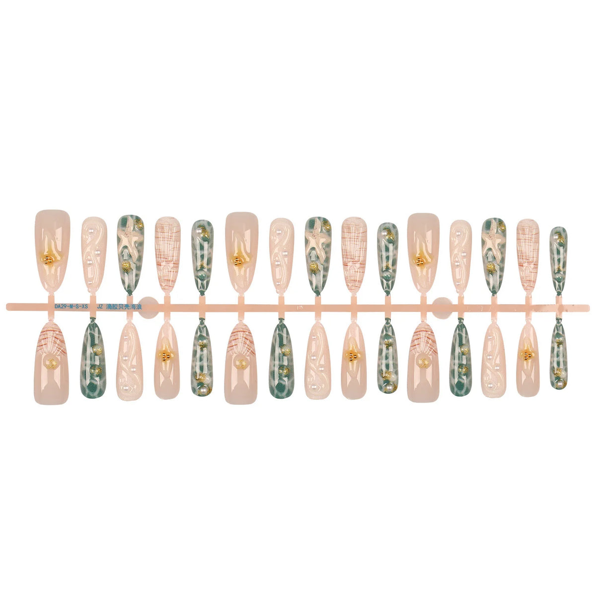 Press-On Nail Set Pearl & Marble Designs