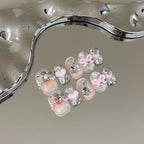 Press-On Nail Set Pearls & Rhinestones No Glue