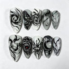 Press-On Nail Set Peel-And-Apply Abstract Designs Multiple Sizes