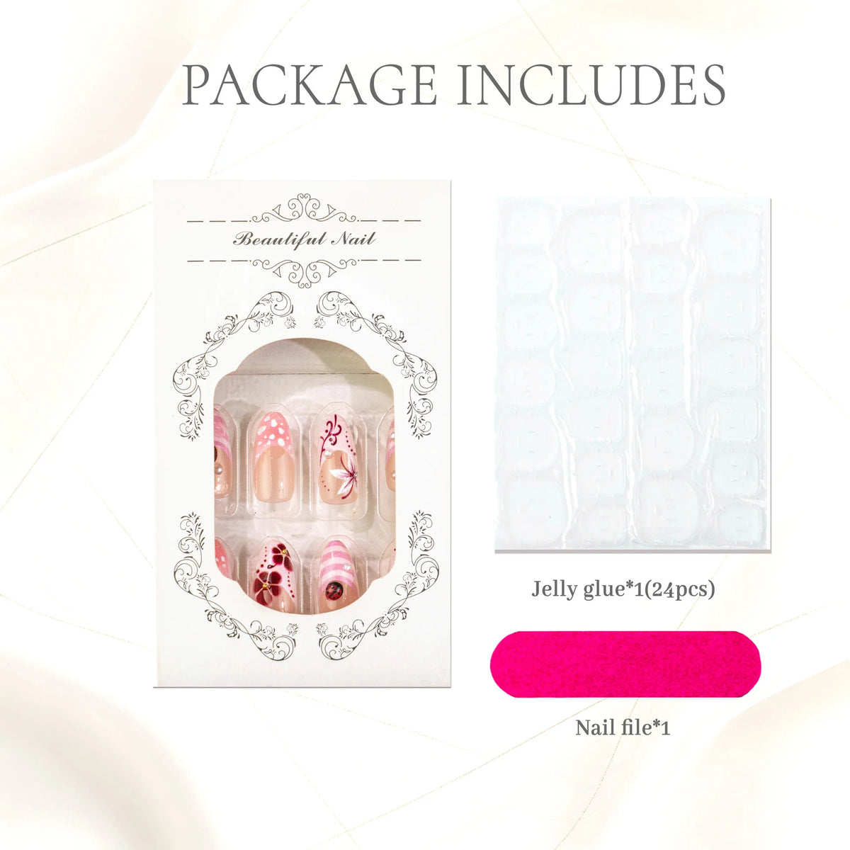 Press-On Nail Set Peel And Press Artistic Designs