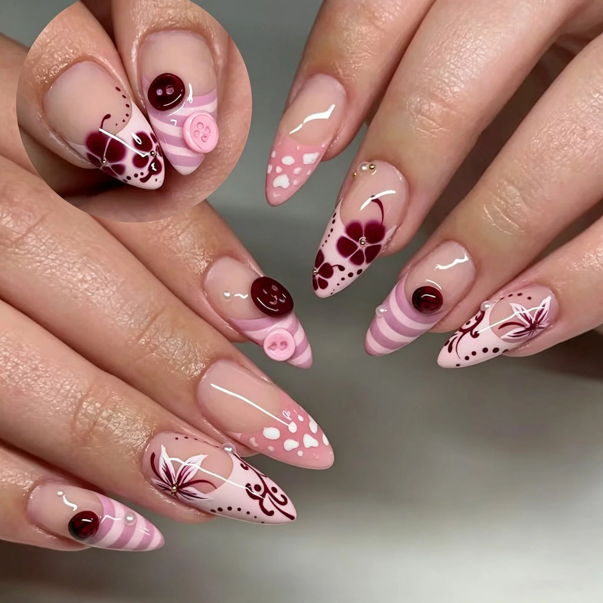 Press-On Nail Set Peel And Press Artistic Designs