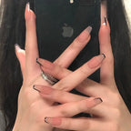 Press-On Nail Set Peel-And-Press Black Ombre Multiple Sizes