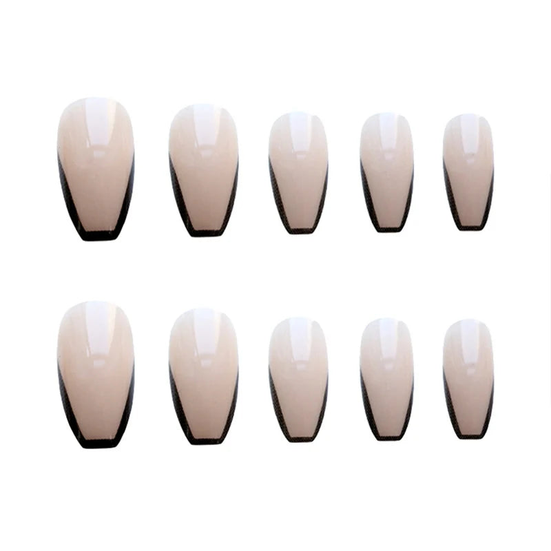 Press-On Nail Set Peel-And-Press Black Ombre Multiple Sizes