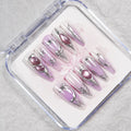 Press-On Nail Set Peel-And-Press Metallic Accents Multiple Sizes