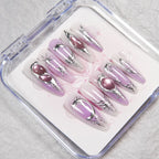 Press-On Nail Set Peel-And-Press Metallic Accents Multiple Sizes