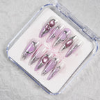 Press-On Nail Set Peel-And-Press Metallic Accents Multiple Sizes