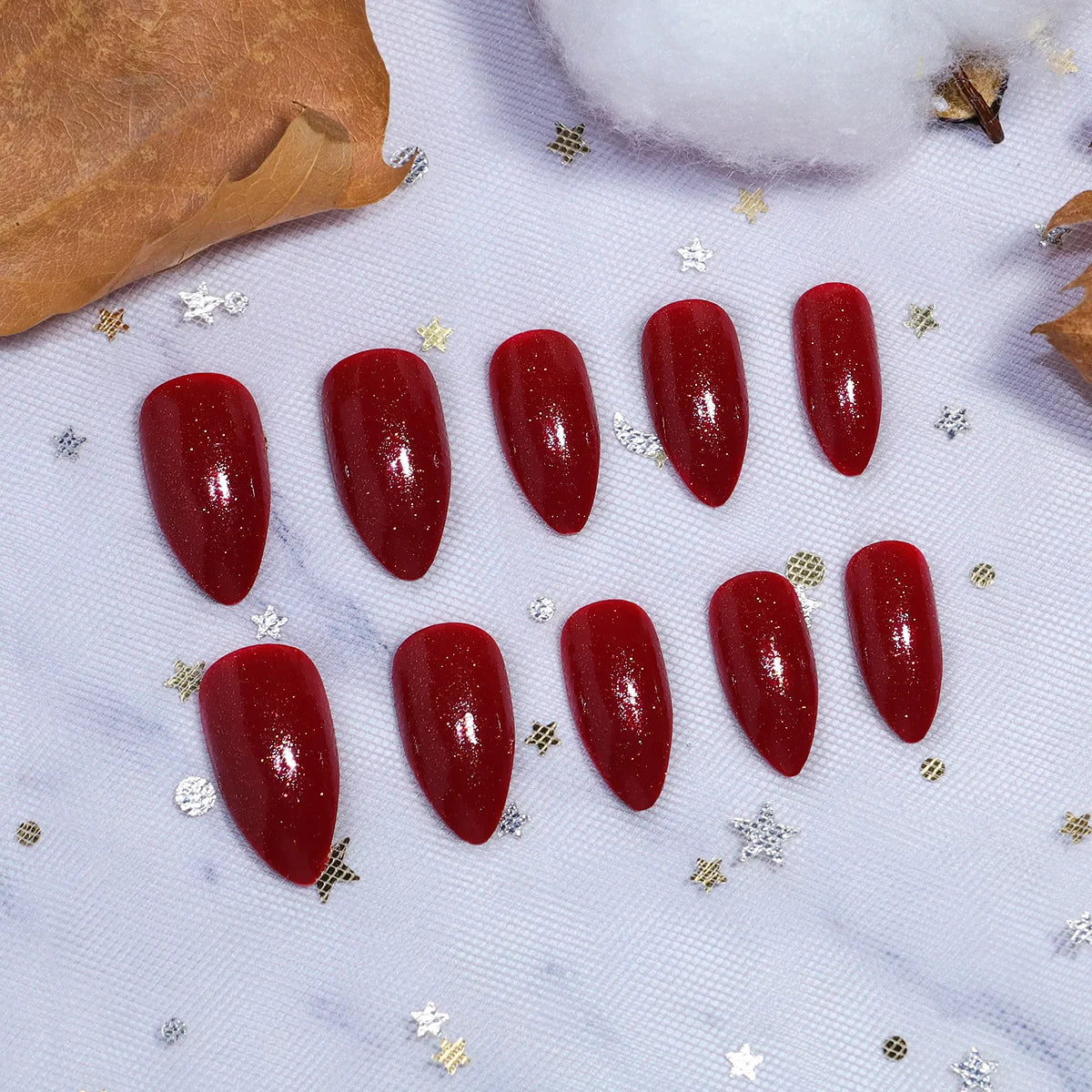 Press-On Nail Set Peel-And-Stick 24 Pieces Multiple Sizes