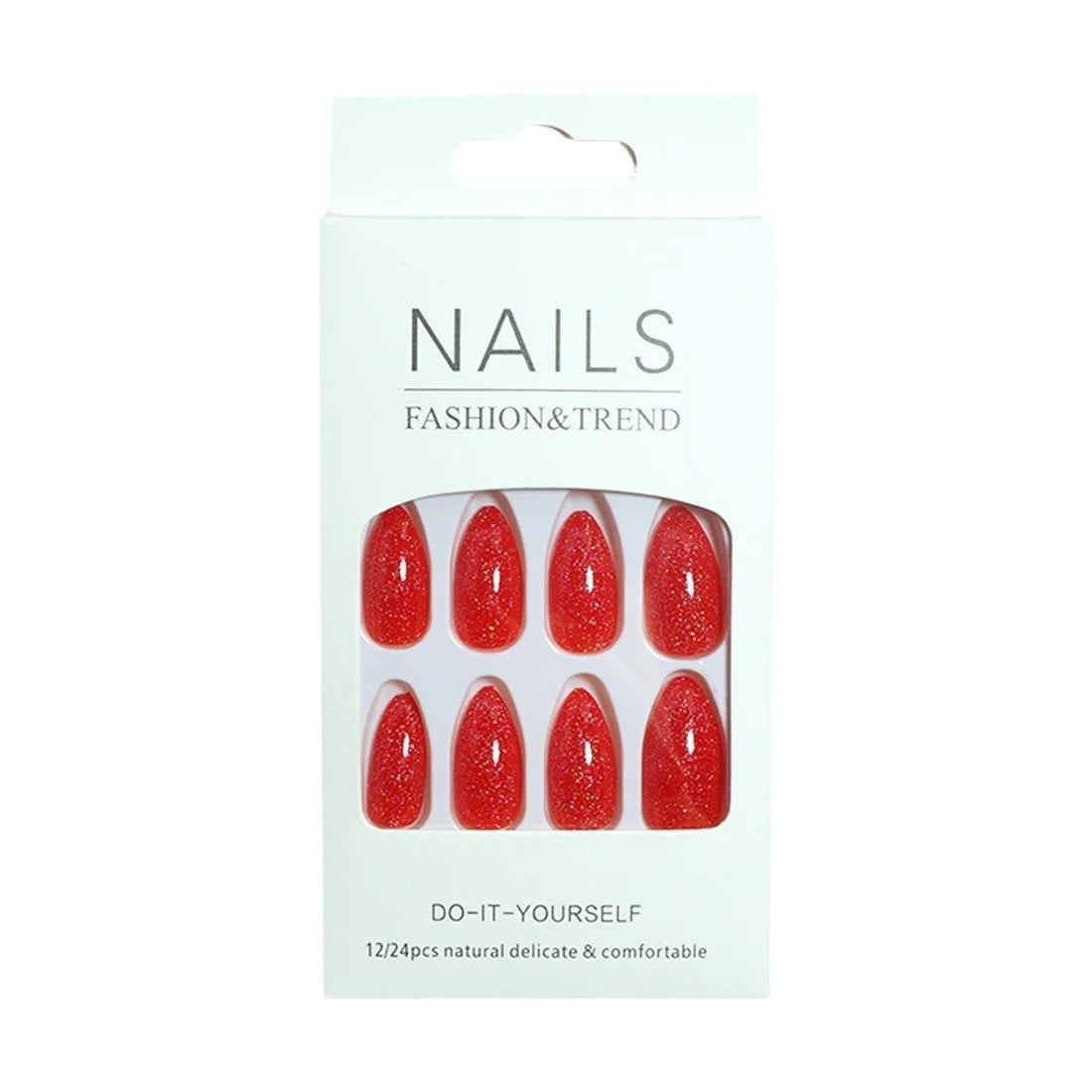 Press-On Nail Set Peel-And-Stick 24 Pieces Multiple Sizes