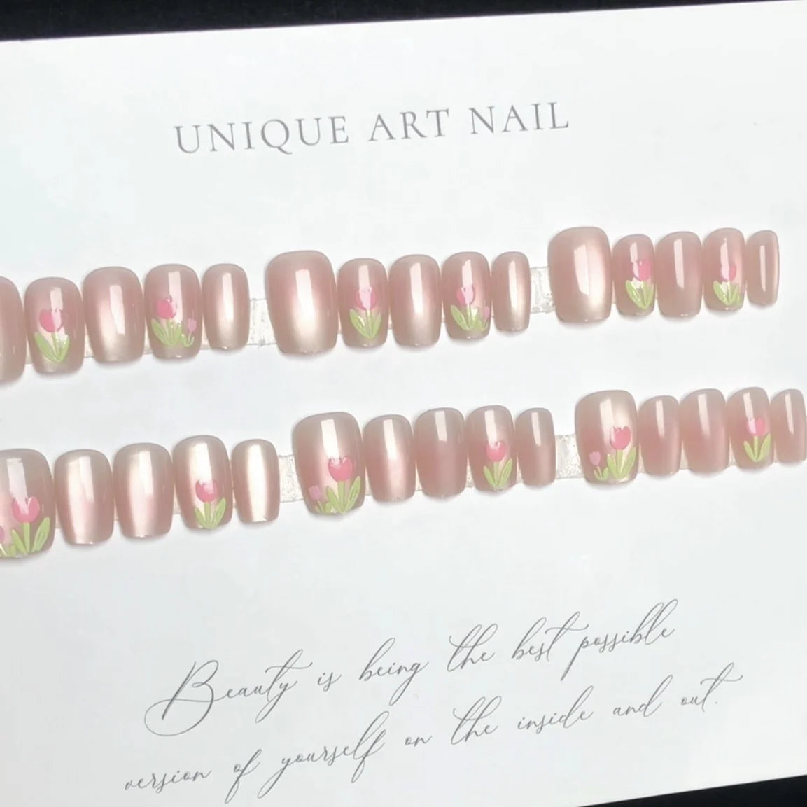 Press-On Nail Set Peel-And-Stick Botanical Floral
