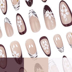 Press-On Nail Set Peel-And-Stick Floral Gems