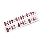 Press-On Nail Set Peel-And-Stick Floral & Gemstone Multiple Sizes