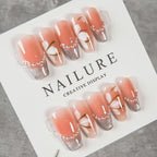 Press-On Nail Set Peel And Stick Floral & Glitter