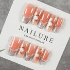 Press-On Nail Set Peel And Stick Floral & Glitter
