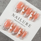 Press-On Nail Set Peel And Stick Floral & Glitter