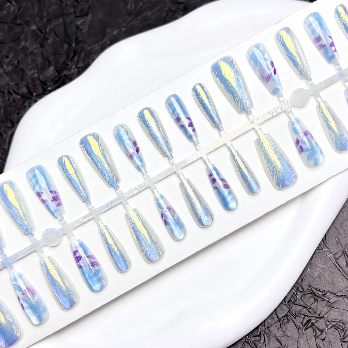 Press-On Nail Set Peel And Stick Floral & Glossy