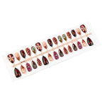 Press-On Nail Set Peel-And-Stick Floral Glossy Finish